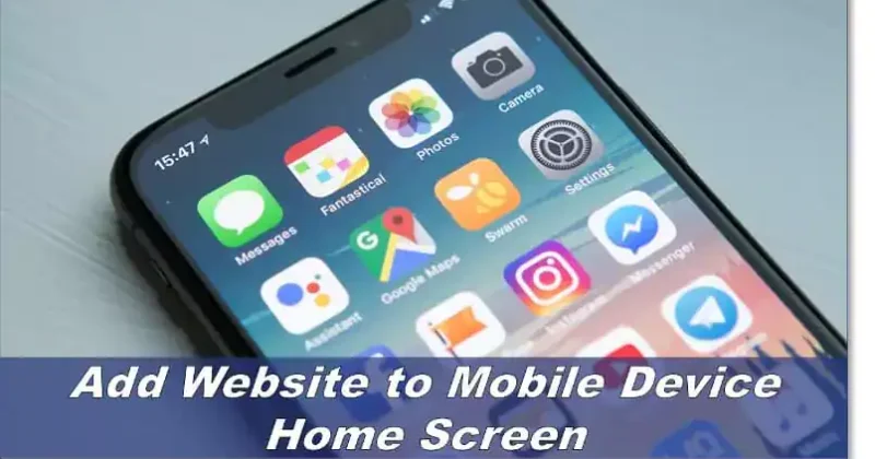 Add Website to Mobile Device Home Screen